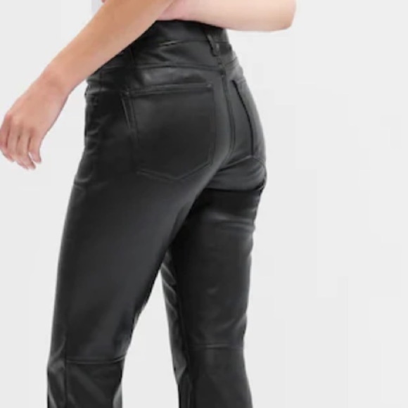 Gap Mid Rise Fitted Baby Boot Faux-Leather Pants Size 33/16T NWOT - Picture 5 of 14